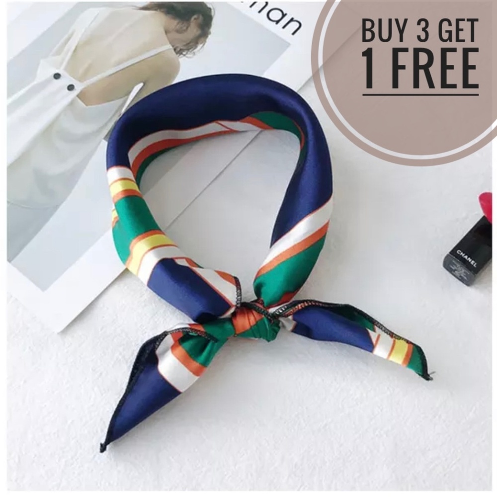 Boho Holiday Party Beach Silky Square Neck Scarf